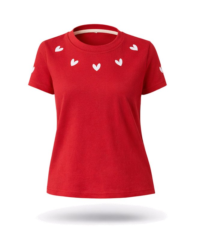 Camiseta Bordada Corazones Rojos - Imagen 3