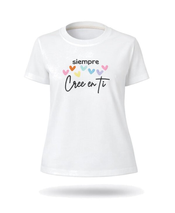 Camiseta Bordada Siempre Cree En Tí