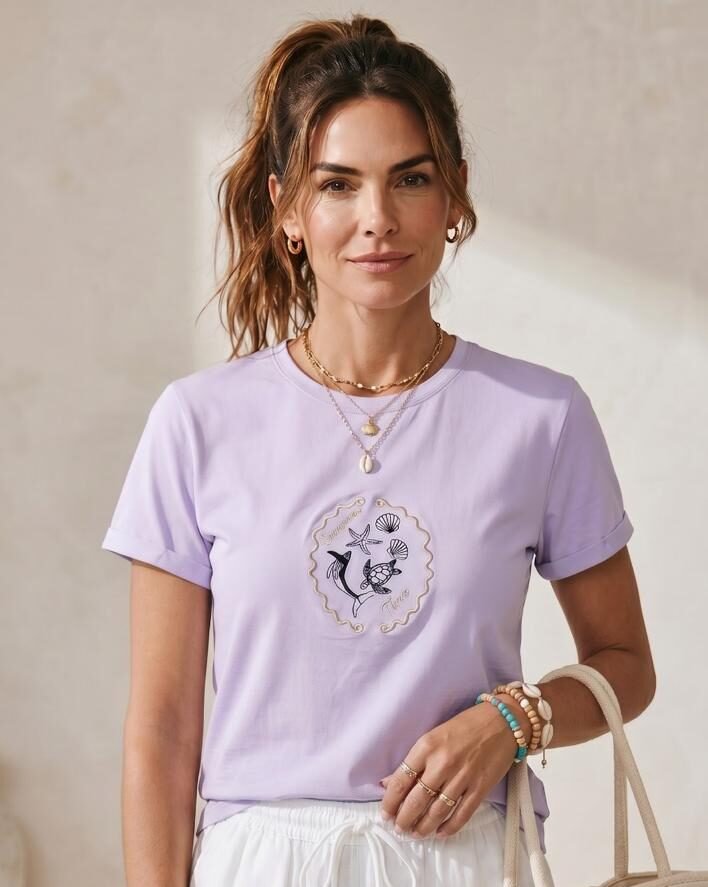 CAMISETA LARGA BORDADA EDICION SUMMER VIBES