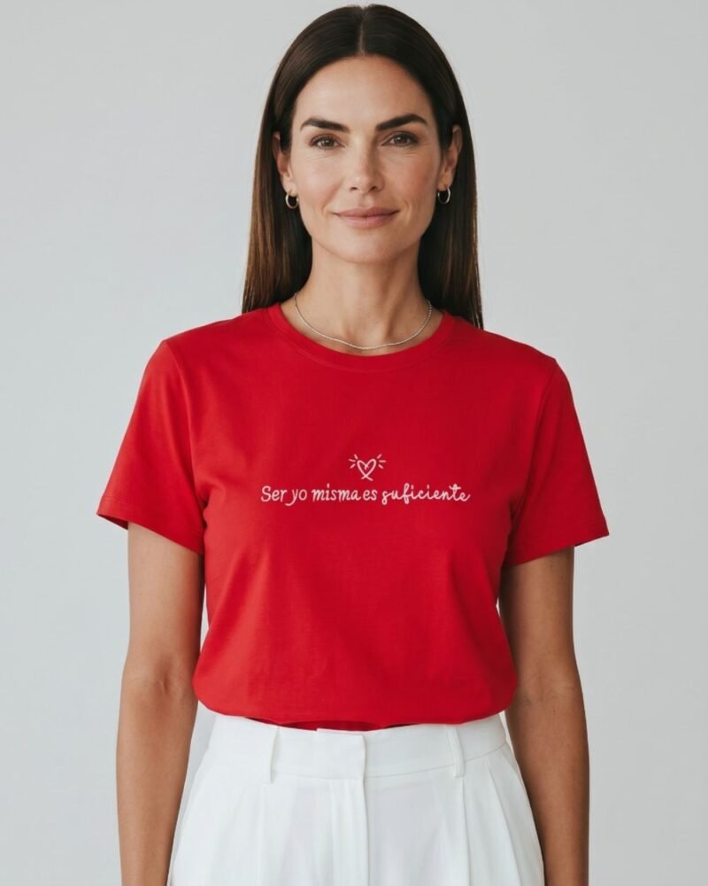 CAMISETA LARGA BORDADA SER YO MISMA ES SUFICIENTE