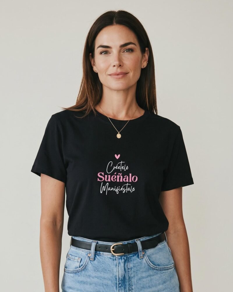 CAMISETA LARGA BORDADA CREETELO SUEÑALO MANIFIESTALO