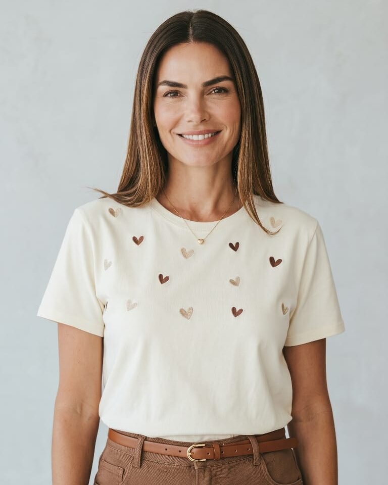 CAMISETA LARGA CORAZONES