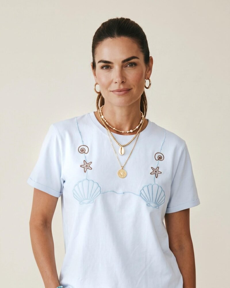 CAMISETA LARGA BORDADA SUMMER VIBES